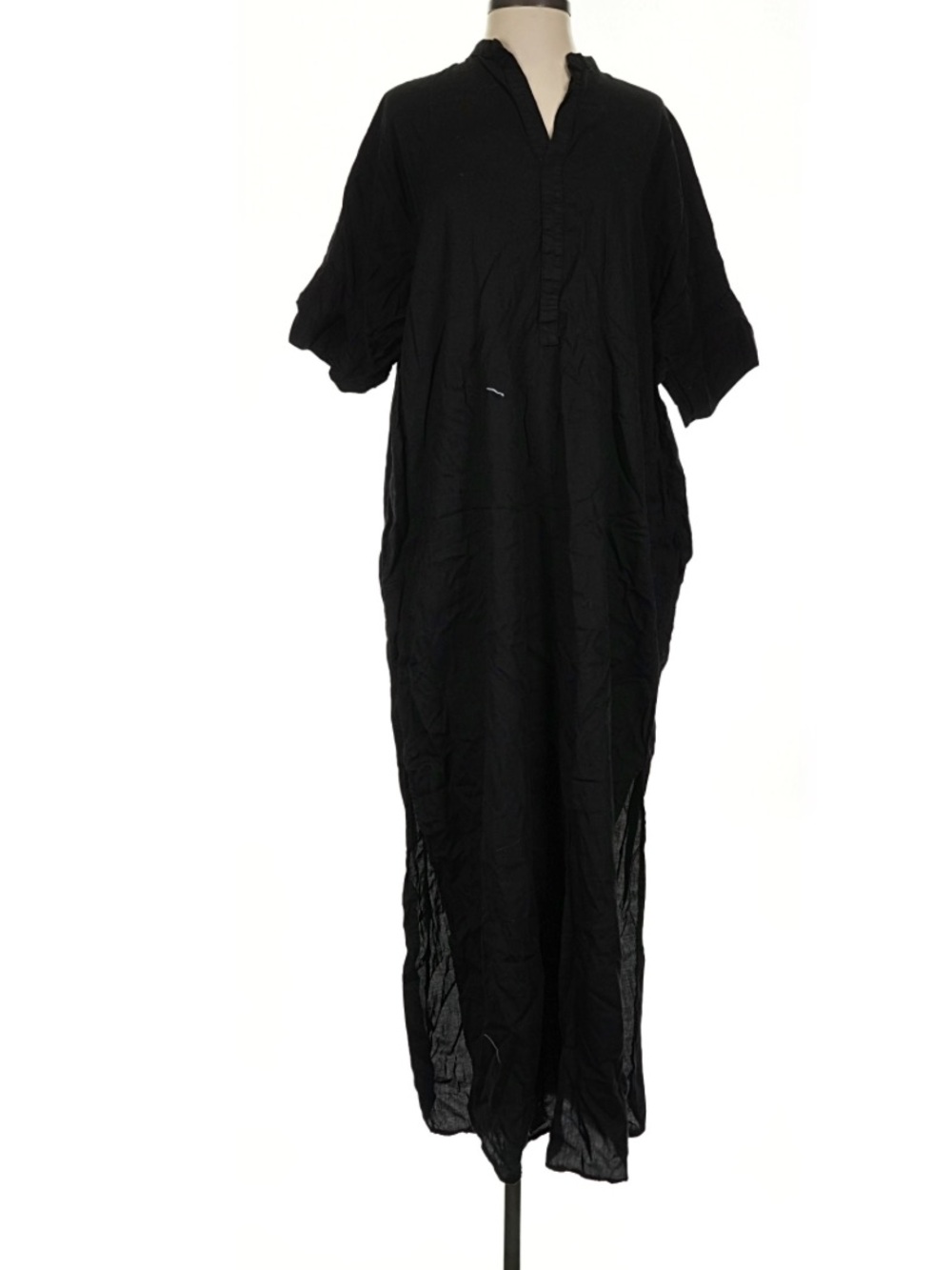 Ocean+Main Los Angeles Black Long Cotton Caftan Dress Size S/M - Picture 2 of 7